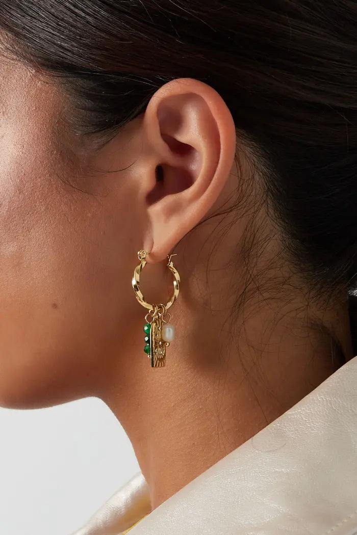 Green Charm Earrings