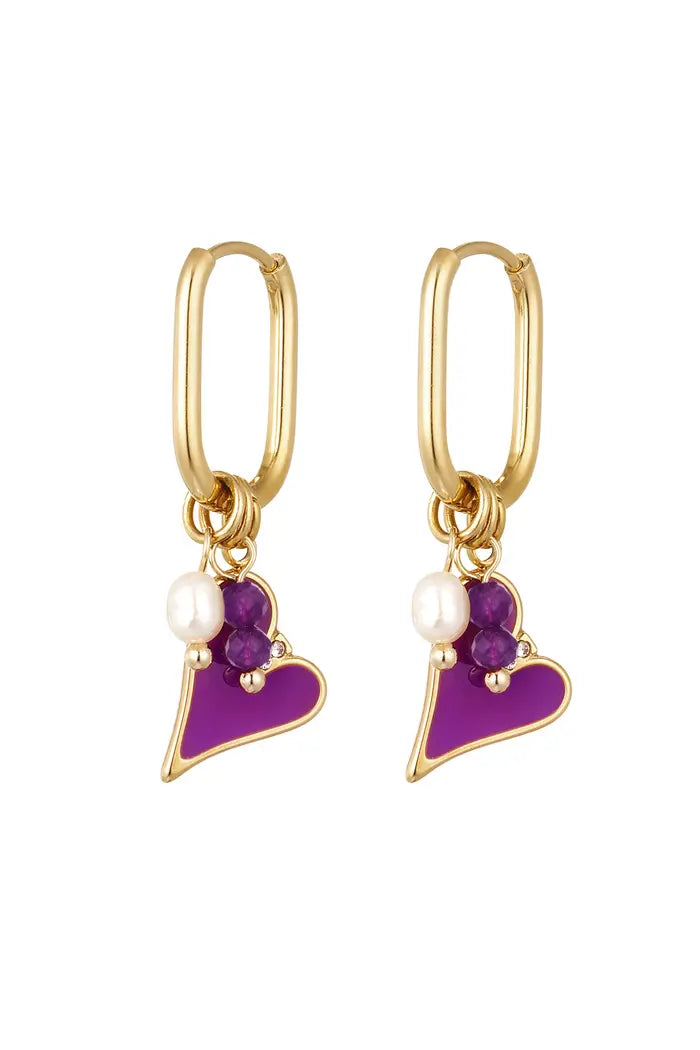 Purple Heart Earrings