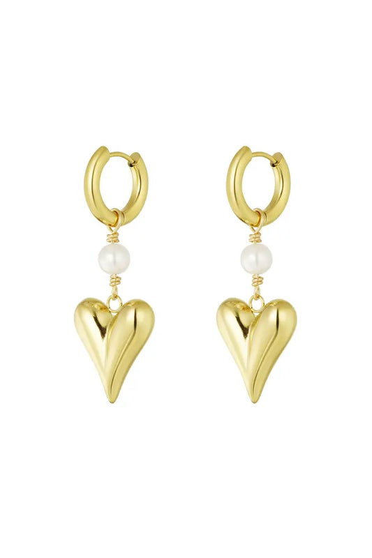 Pearl Heart Earrings